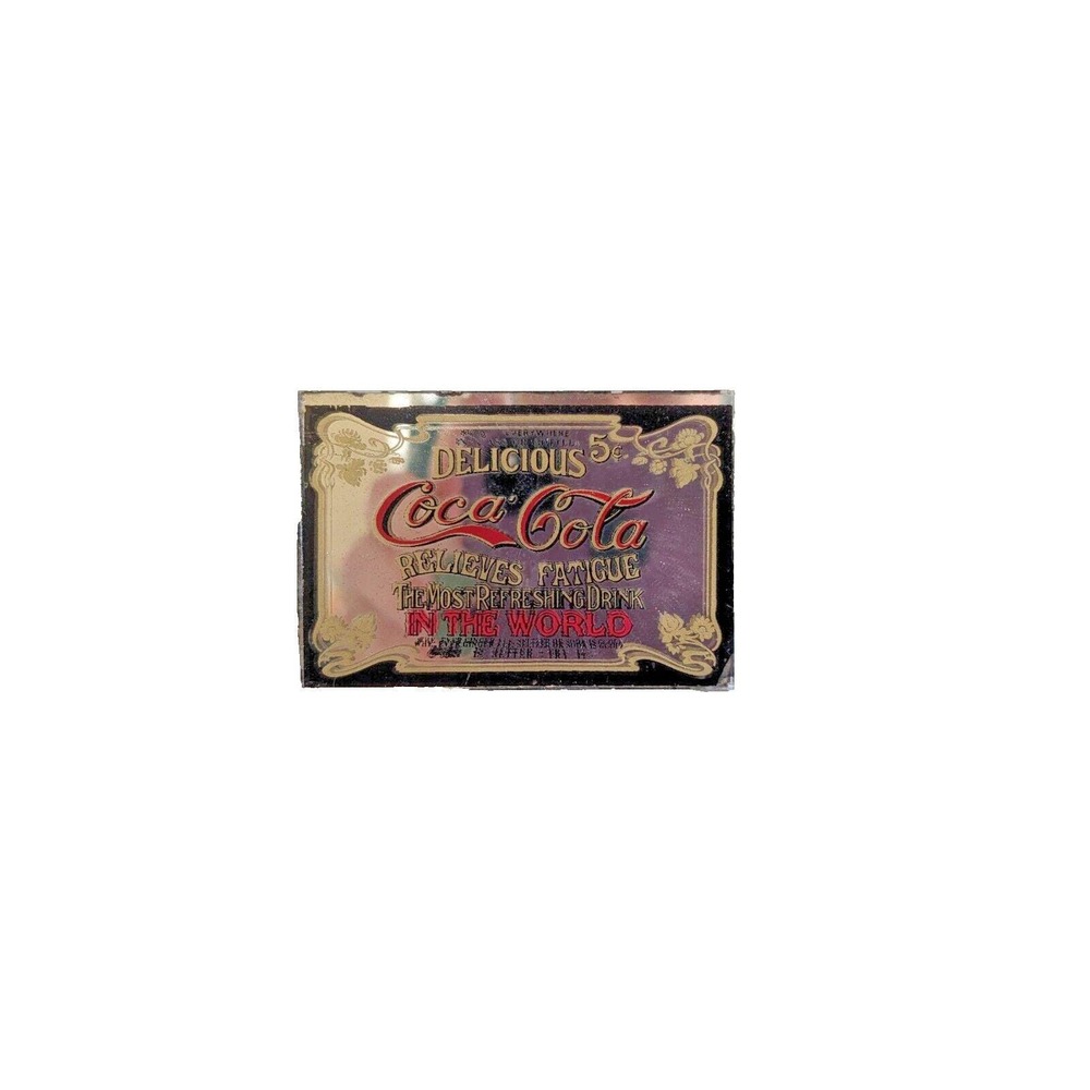 Vintage Miniature Coca Cola Coke Bar Mirror Dollhouse Display Toy 2.25" W‎